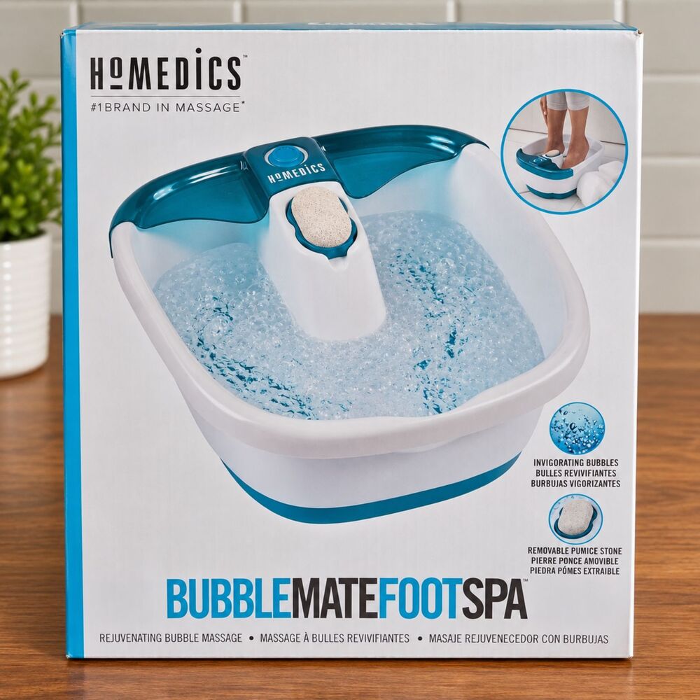 HoMedics Bubble Mate Foot Spa FB-55 Bubble Massage Pumice Stone New in Box